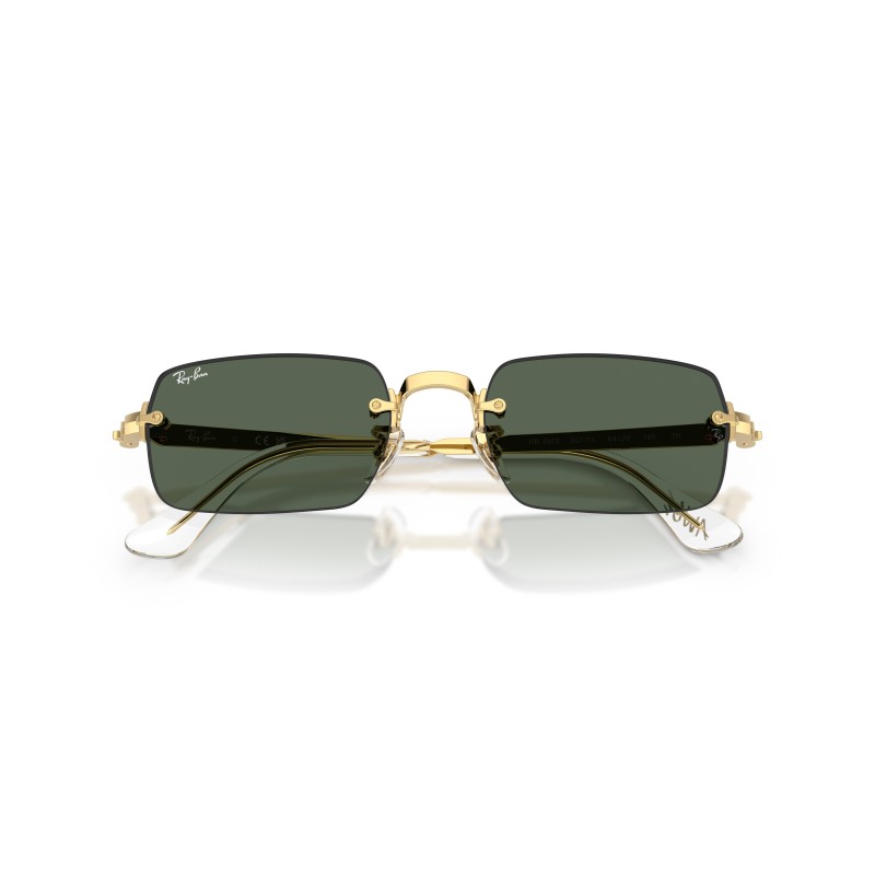 Ray-Ban RB3928 001/71 : Lunettes de soleil en métal doré avec verres verts
