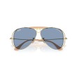 Ray-Ban RB3138M 001/72 : Lunettes de soleil Aviator en métal doré avec verres bleus