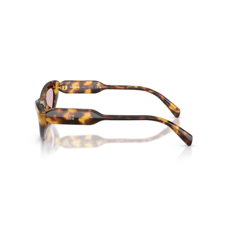 Miu Miu MU B11SU 14L4I0 - Lunettes de soleil femme en acétate havane avec verres roses