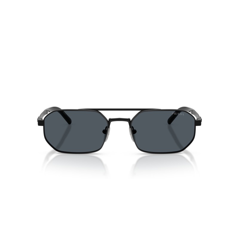 Prada PR D53S 7AB70B Sunglasses - Satin Black Frame, Dark Grey Lenses