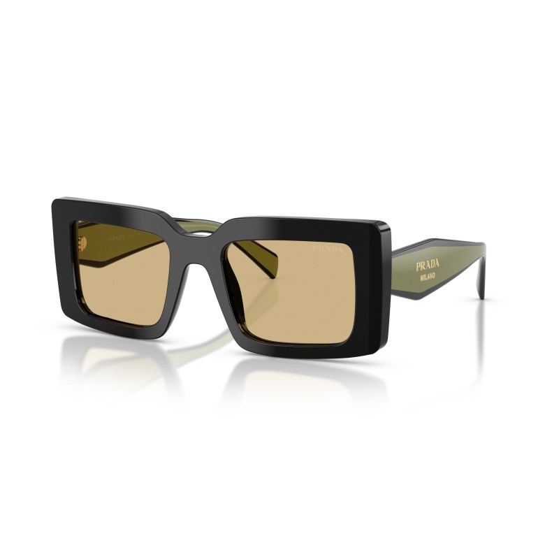 Prada PR D01S 03K10R : Lunettes de soleil élégantes en noir et jaune