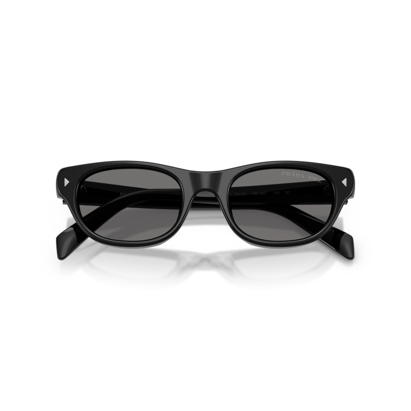 Prada PR C08S 16K90T Zonnebril - Zwart Acetaat met Gepolariseerde Lenzen