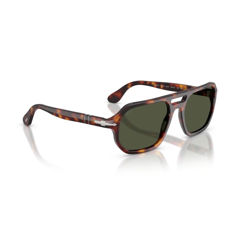 Persol PO3393S - Guido : Lunettes de soleil en acétate havane avec verres verts