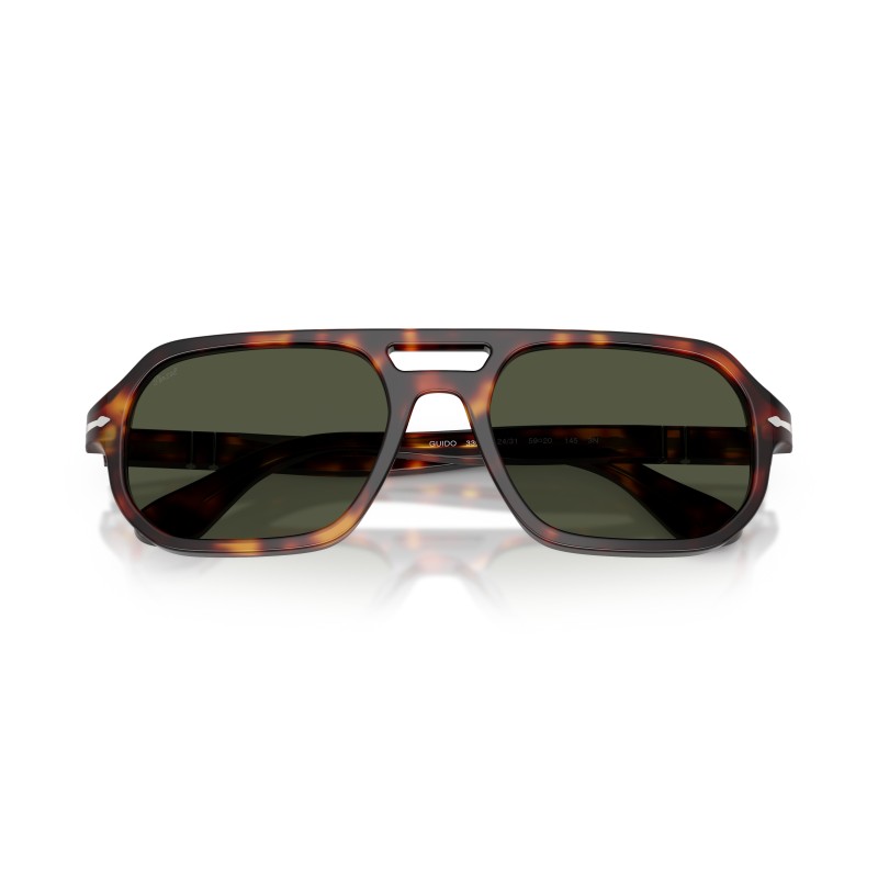 Persol PO3393S - Guido Sunglasses with Havana Frame and Green Lenses