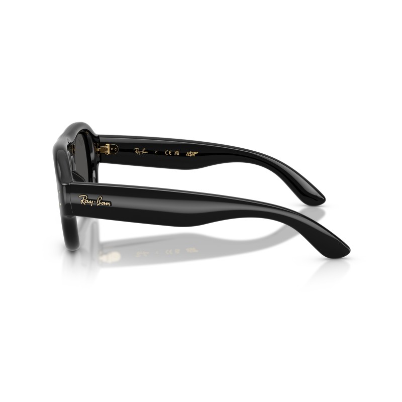 Ray-Ban Aviator Puffer Sunglasses in Polished Black with Ultra Black Lenses
