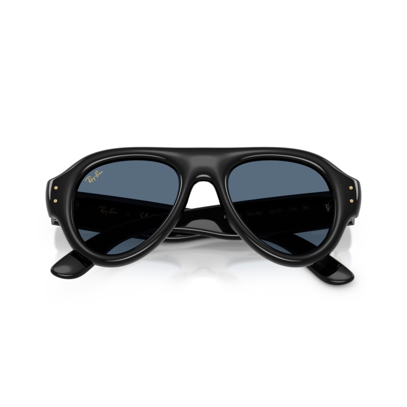 Ray-Ban RB4925 601/80: Occhiali da sole Aviator con montatura nera lucida e lenti blu scuro