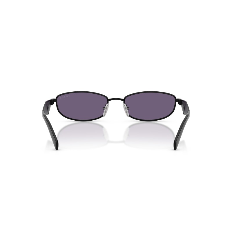 Prada PR D51S 7AB70W Satin Black Oval Sunglasses