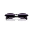 Prada PR D51S 7AB70W - Lunettes de soleil ovales en métal noir pour femme