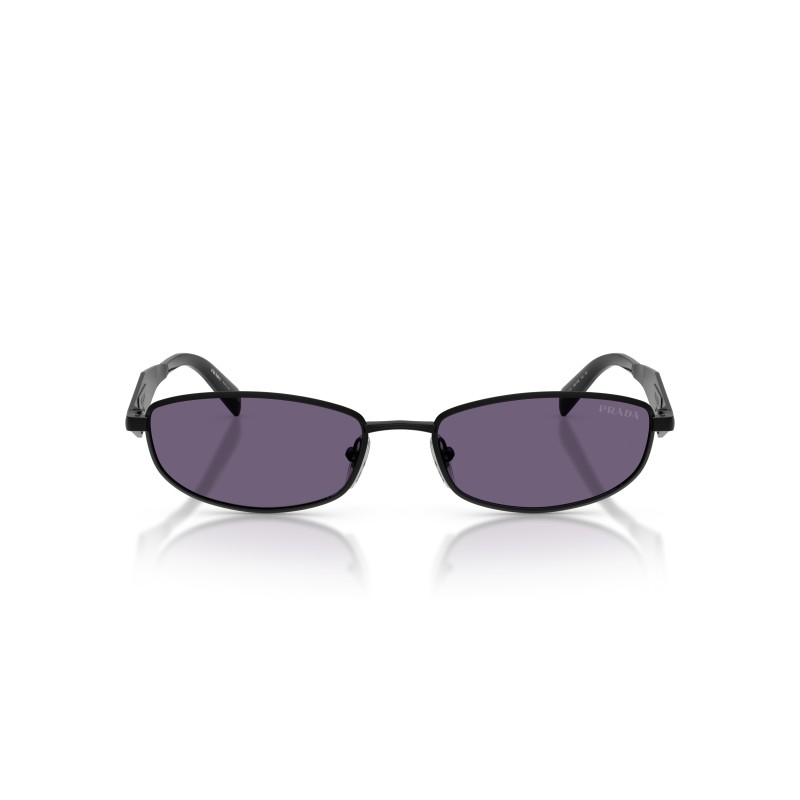 Prada PR D51S 7AB70W Satin Black Oval Sunglasses