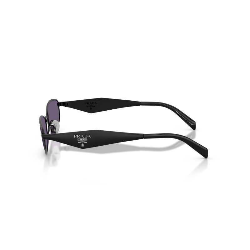 Prada PR D51S 7AB70W - Lunettes de soleil ovales en métal noir pour femme