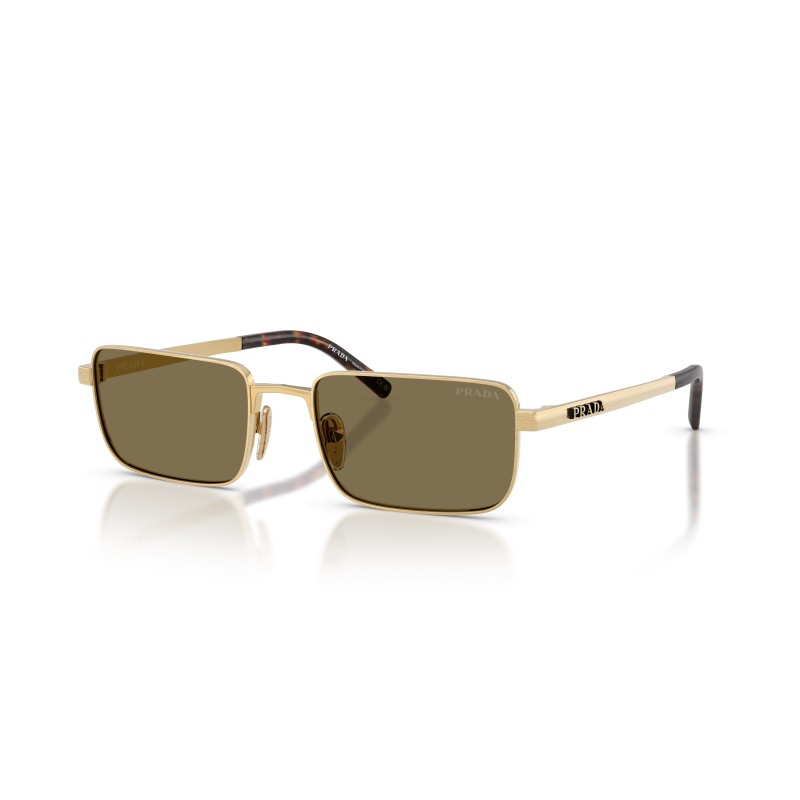 Prada PR D54S 24J90F Gold Rectangular Sunglasses | Luxury Eyewear