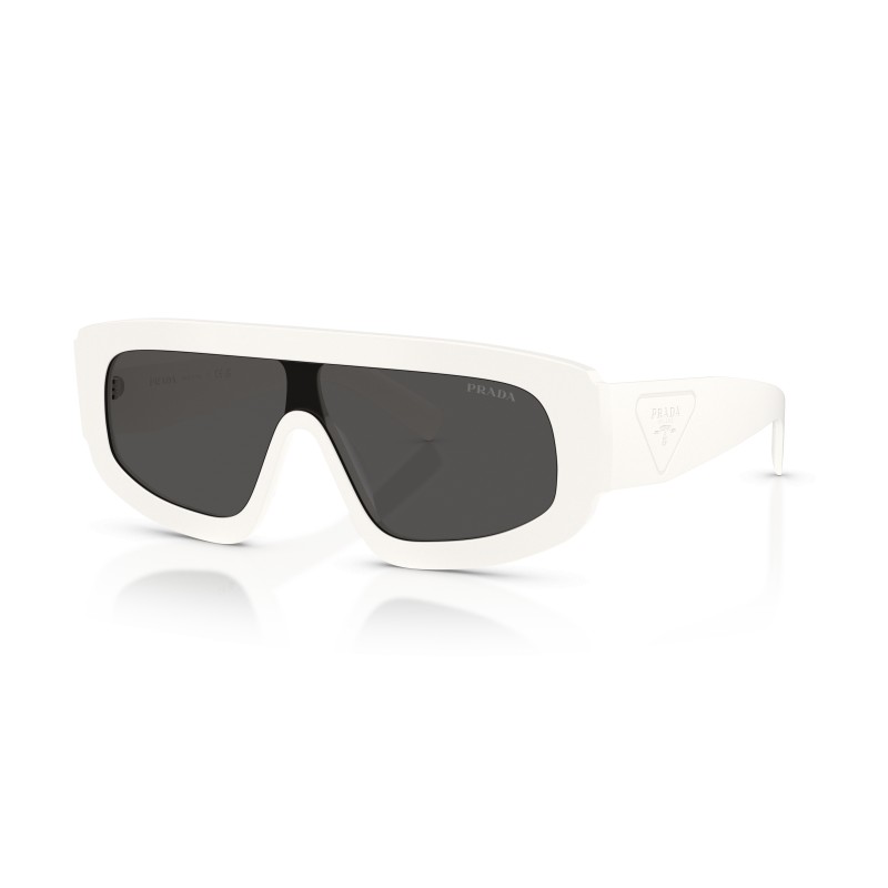 Prada PR D10S 17K08Z White Shield Sunglasses - Dark Grey Lenses
