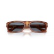 Occhiali da sole Persol PO3398S 96/56 per uomo, montatura marrone, lenti azzurre, misura 58