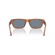 Occhiali da sole Persol PO3398S 96/56 per uomo, montatura marrone, lenti azzurre, misura 58