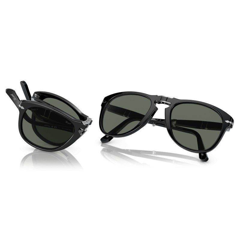 Persol PO0714 Opvouwbare Zonnebril - Zwart/Groen Gepolariseerd