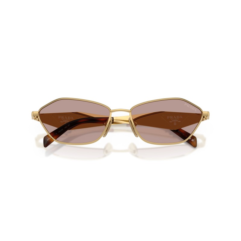 Prada PR D50S 5AK20I Gold Sunglasses | Women's Geometric Eyewear