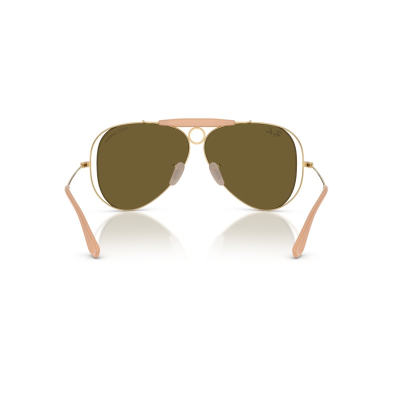 Ray-Ban RB3138M The Shooter Sunglasses | Arista Gold & Brown Lens