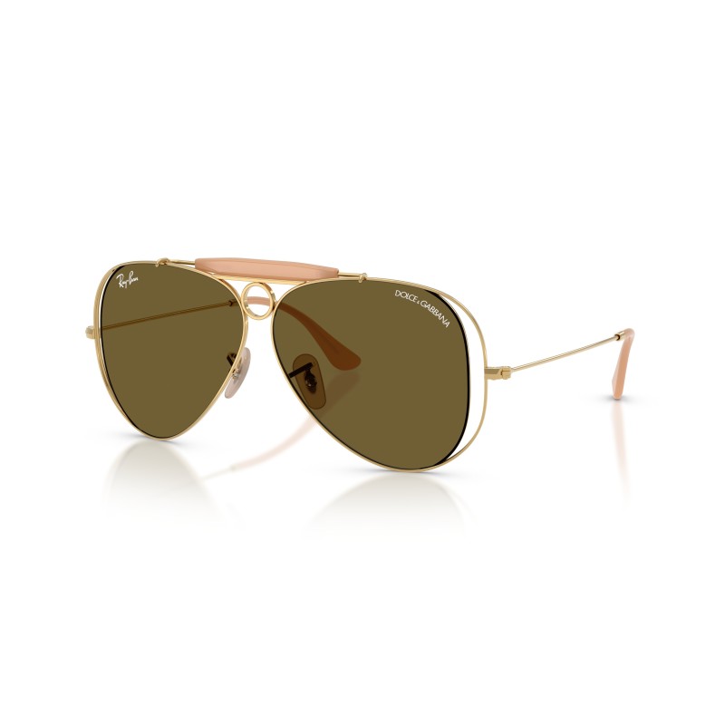 Ray-Ban RB3138M The Shooter Sunglasses | Arista Gold & Brown Lens
