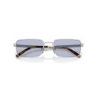 Lunettes de soleil Prada PR D54S 04K30X | Argent Satiné | Homme