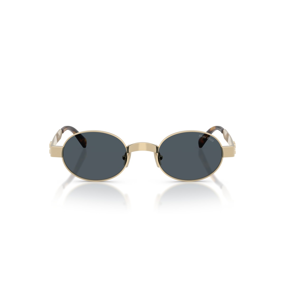 Miu Miu MU B51S ZVN70B Oval Sunglasses - Pale Gold