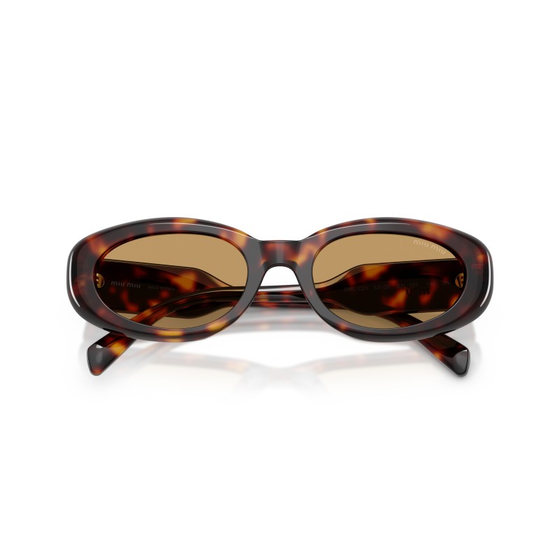 Lunettes de soleil Miu Miu MU C01S Havana | Style Ovale Sophistiqué