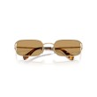 Miu Miu MU C50S Gold Rectangular Sunglasses | Luxury Eyewear