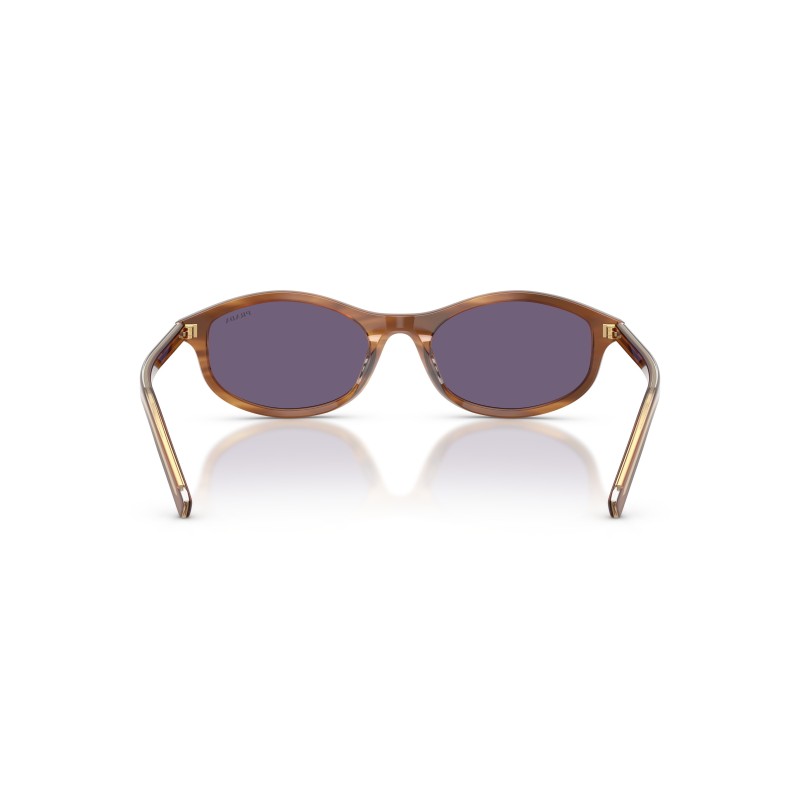 Prada PR D17S 25O70W Zonnebril - Striped Rosewood | Luxe Eyewear