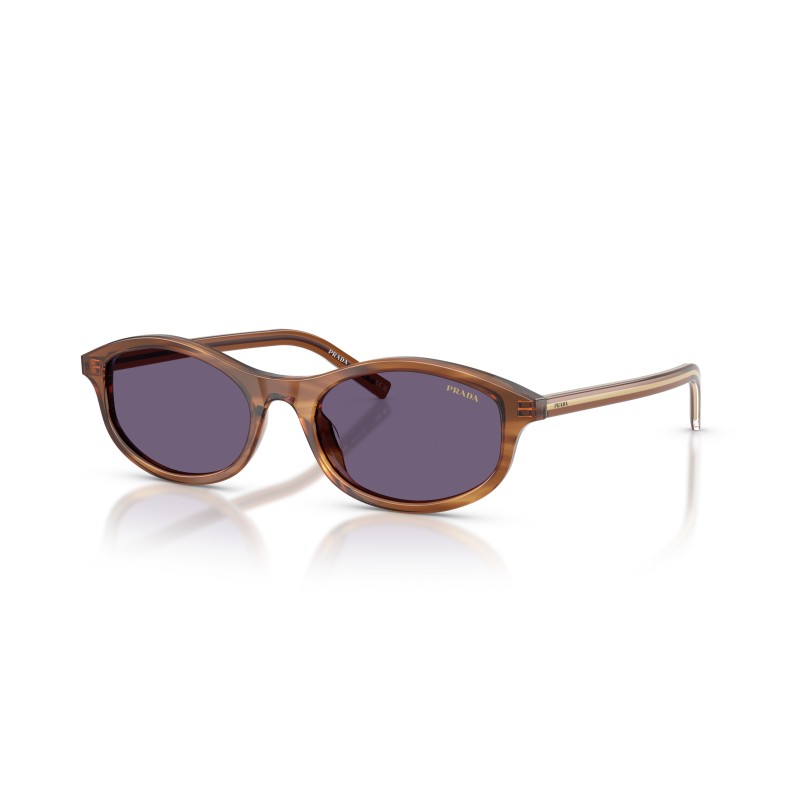 Prada PR D17S 25O70W Zonnebril - Striped Rosewood | Luxe Eyewear
