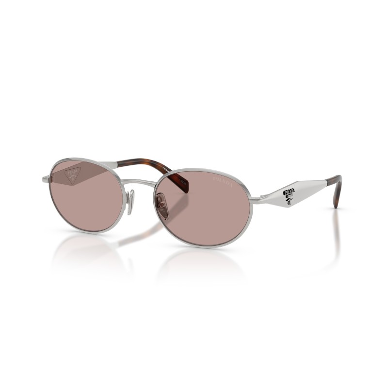 Prada PR D57S 1BC20I Zonnebril - Zilver Ovaal Design | Luxe Eyewear