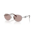 Prada PR D57S 1BC20I Zonnebril - Zilver Ovaal Design | Luxe Eyewear