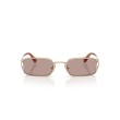 Miu Miu MU C50S ZVN20I Gold Rectangular Sunglasses | Luxury Eyewear