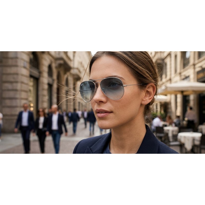 Herenzonnebrillen Ray Ban 3025 003/3F - Aviator Luxe Nieuwe Ketting