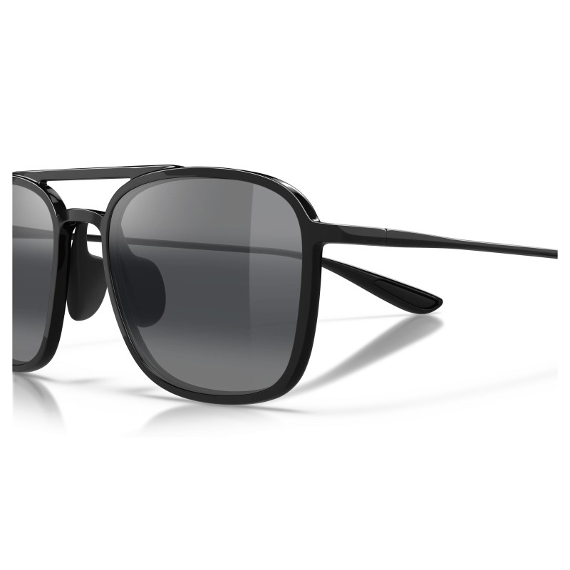 Maui Jim Keokea Polarized Square Aviator Sunglasses - Black/Grey