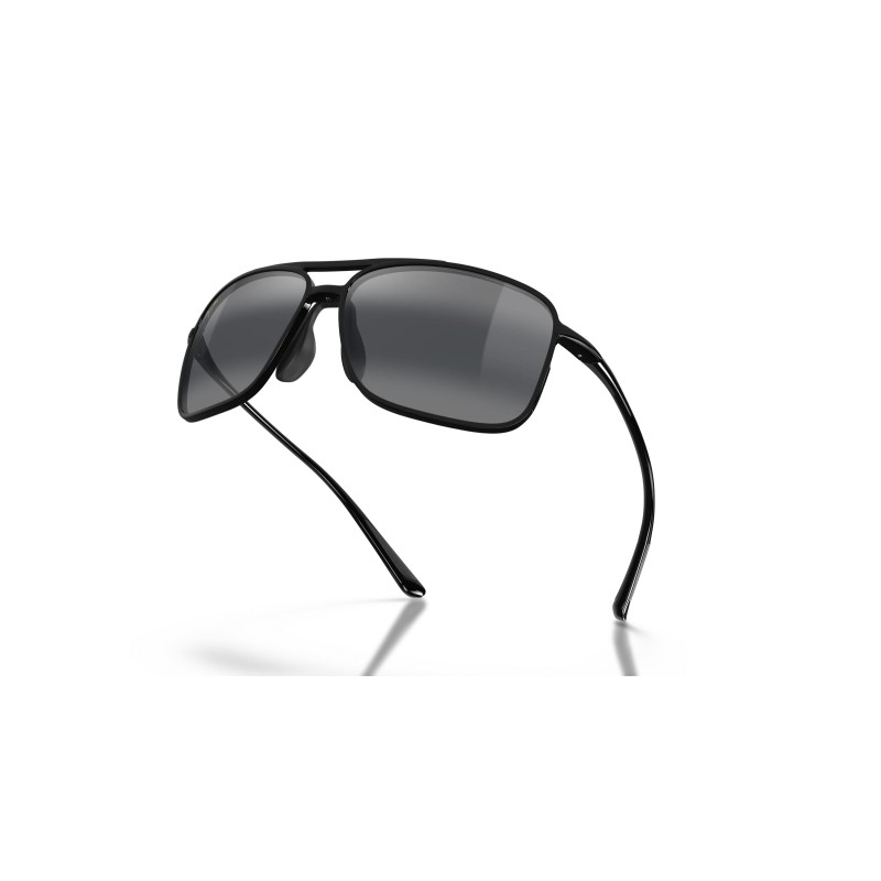 Maui Jim Kaupo Gap Polarized Aviator Sunglasses | Black Gloss
