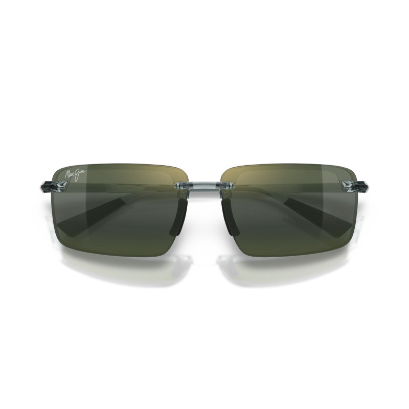 Maui Jim Laulima Polarized Rimless Sunglasses | Shiny Trans Foliage Green